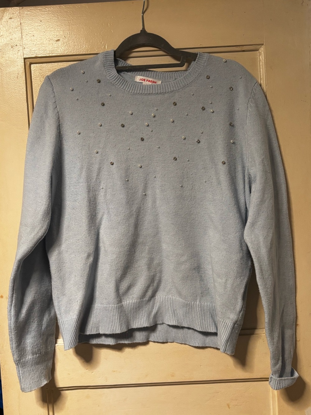 Joe Fresh Light Blue Embellished Crewneck Sweater - Men